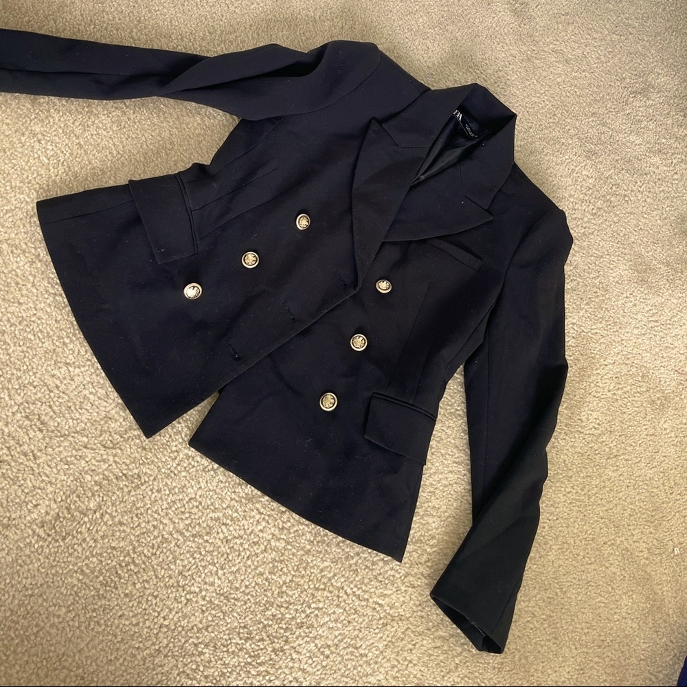 Black Zara blazer with gold buttons